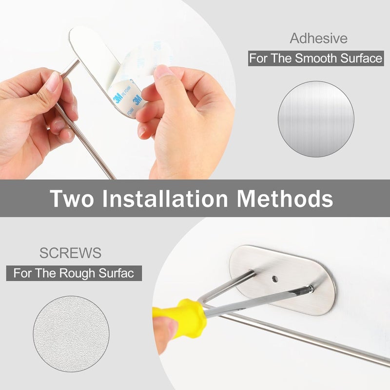 SUNTECH Paper Towel Holder Under Cabinet 2 Packs,12Inch Paper Towel Rack Wall Mount,Self Adhesive or Drilled Paper Towel Holder for Kitchen, Bathroom,Stainless Steel - Image 5